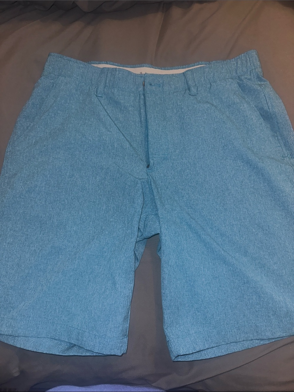 Under Armour Light Blue Flat Front Performance Golf Shorts